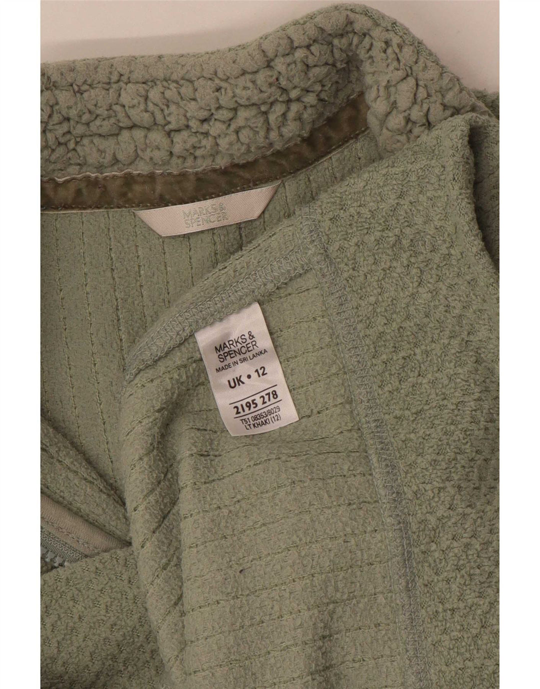 Marks & Spencer Γυναικεία φούτερ με φερμουάρ Jumper UK 12 Medium Khaki
