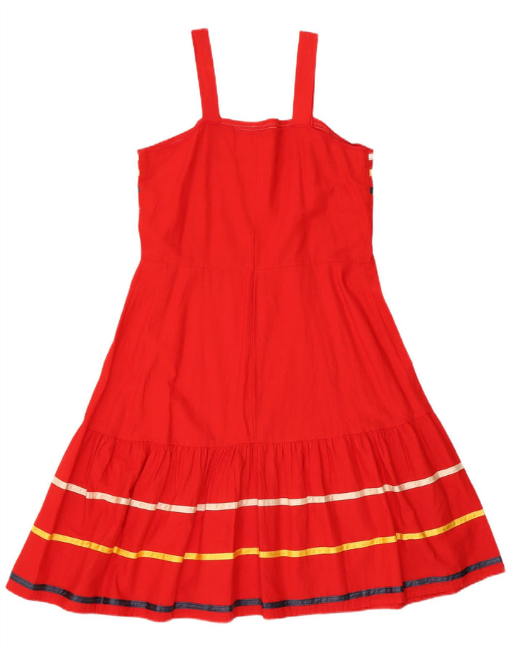 Vintage Γυναικείο Sundress UK 14 Medium Red ριγέ