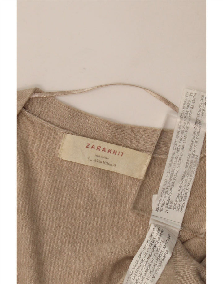 Zara Γυναικεία Ζακέτα UK 12 Medium Beige Rayon
