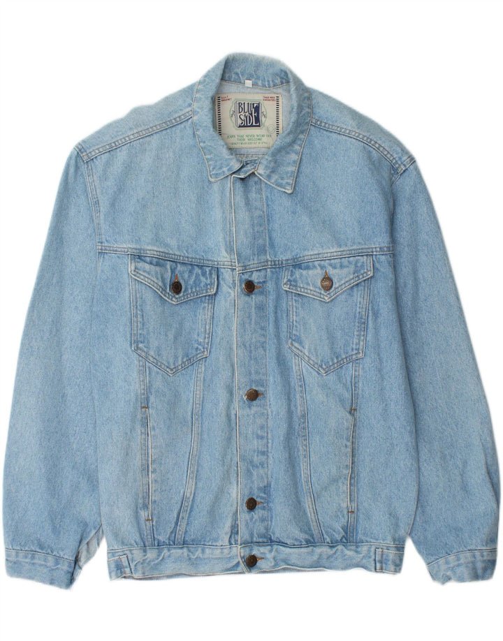 BLUE SIDE Mens Denim Jacket UK 36 Small Blue Cotton