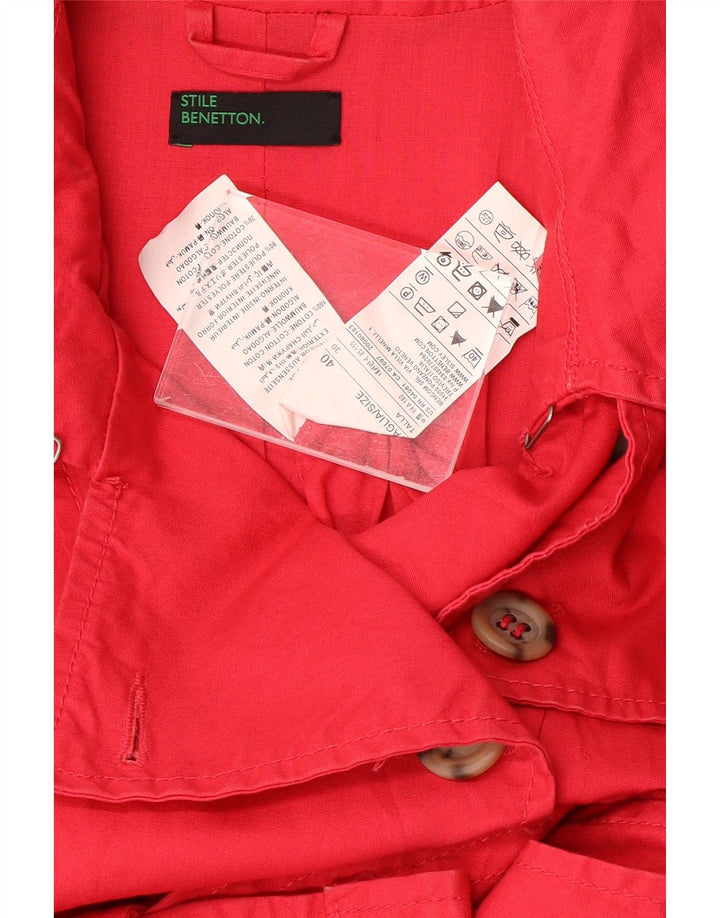 BENETTON Γυναικεία καμπαρντίνα IT 40 Small Red Cotton