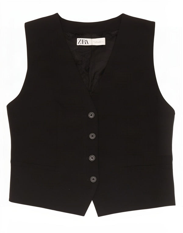 Zara Γυναικείο Γιλέκο UK 16 Large Μαύρο