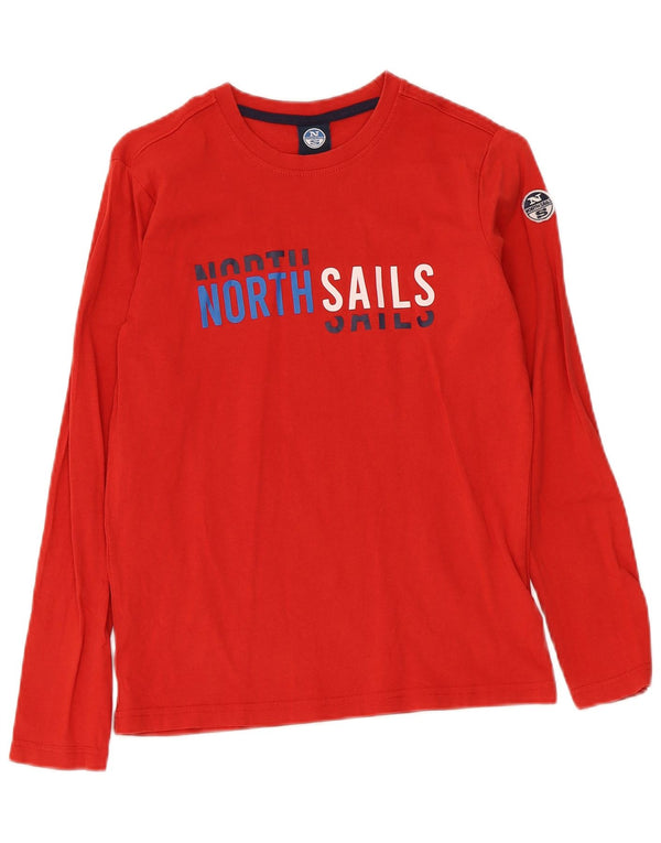 North Sails Boys Graphic Top Long Sleeve 11-12 Years Red Cotton