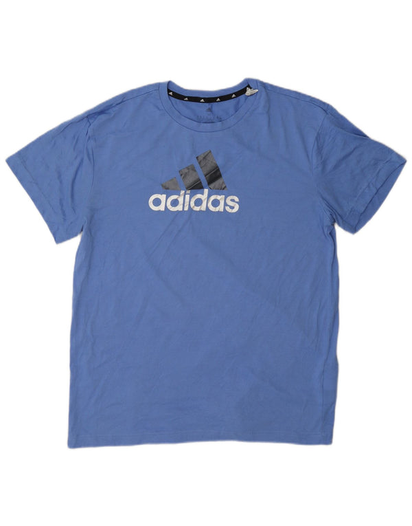 Adidas Γυναικείο T-Shirt Aeroready γραφικό Top UK 12/14 Medium Blue Polyester