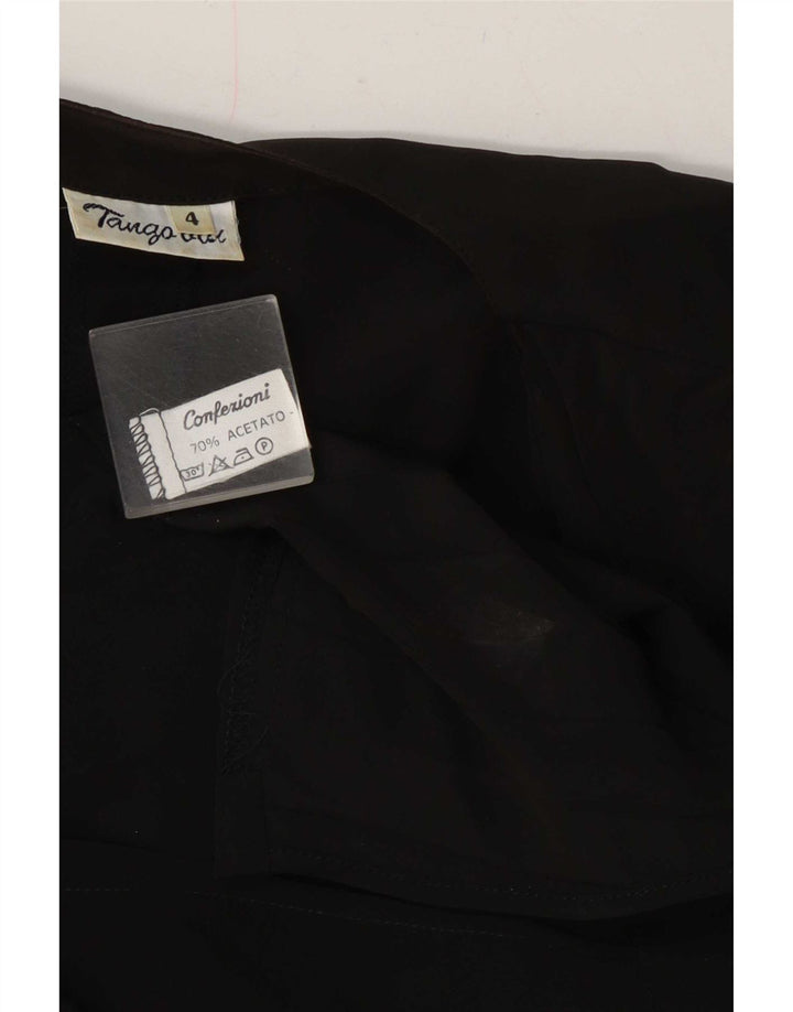 Vintage γυναικεία υπερμεγέθη wrap μπλούζα Top US 4 Small Black Acetate