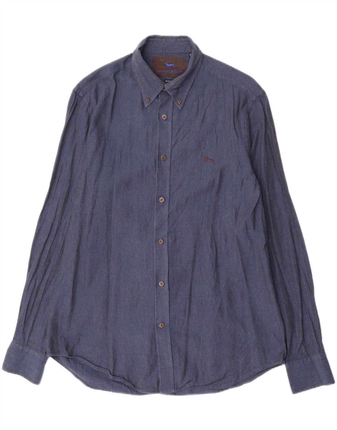 Ανδρικό πουκάμισο με κανονική εφαρμογή Harmont & Blaine XL Navy Blue Cotton