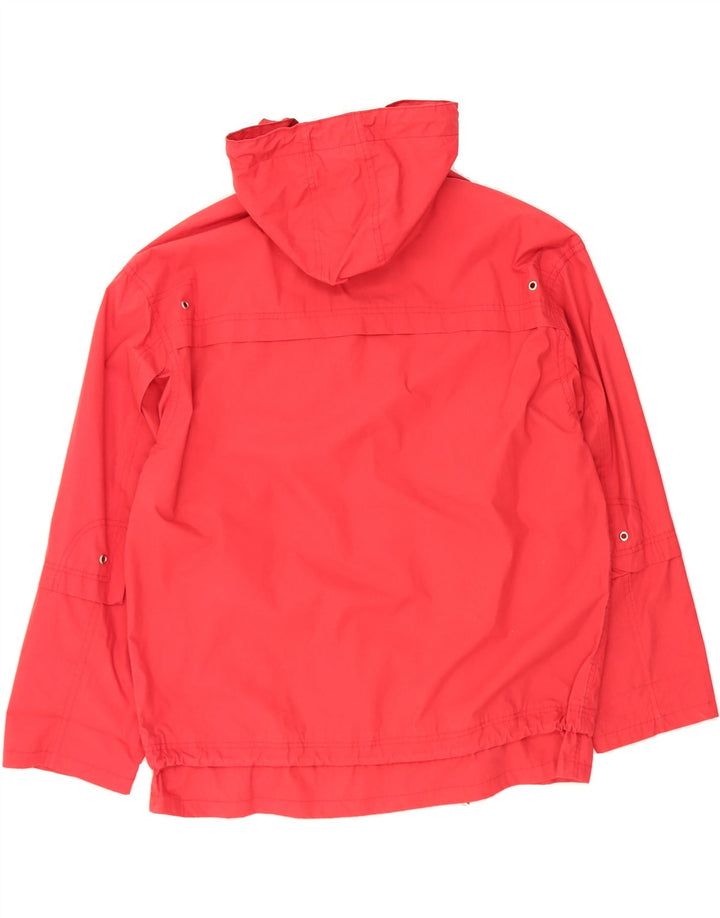 VINTAGE Mens Loose Fit Hooded Utility Jacket UK 38 Medium Red Polyester Vintage Vintage and Second-Hand Vintage from Messina Hembry 