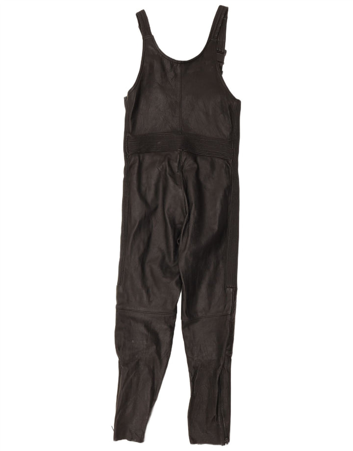 Γυναικεία αμάνικη δερμάτινη φόρμα VINTAGE UK 12 Medium Black Leather