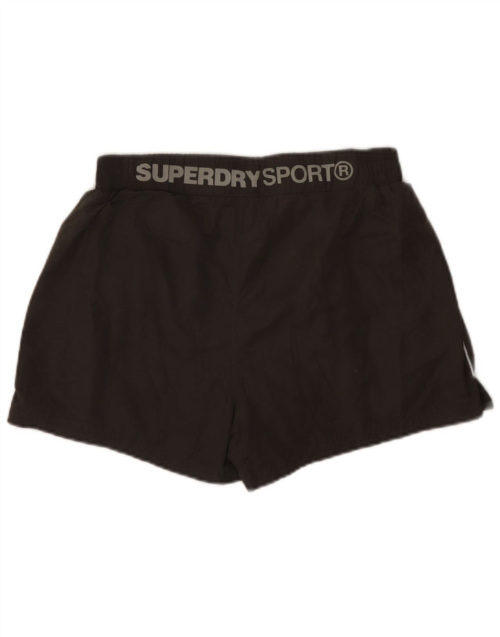 Γυναικείο γραφικό αθλητικό σορτς Superdry, μεσαίο μαύρο