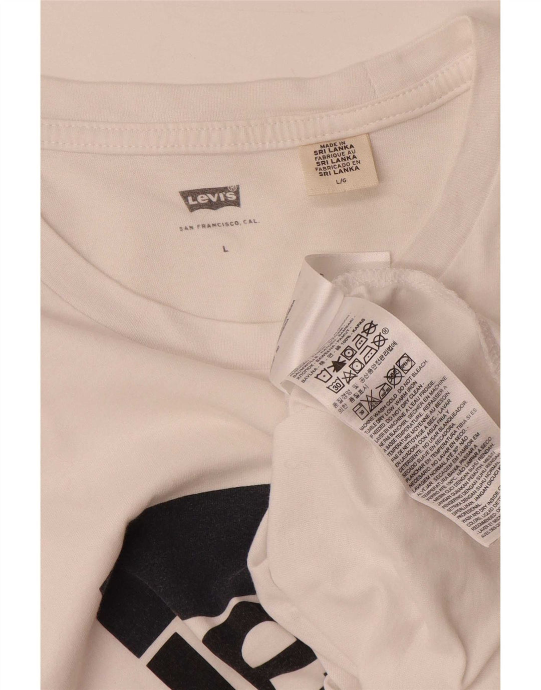 Ανδρικό γραφικό T-Shirt Levi's Top μεγάλο λευκό βαμβακερό