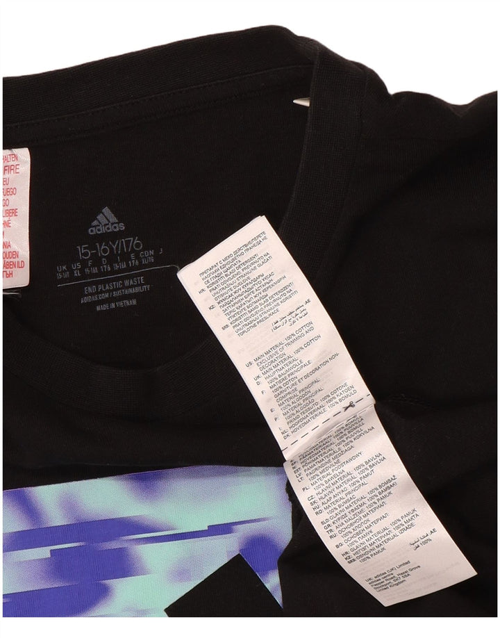 Adidas Boys Graphic T-Shirt Top 15-16 Years Μαύρο