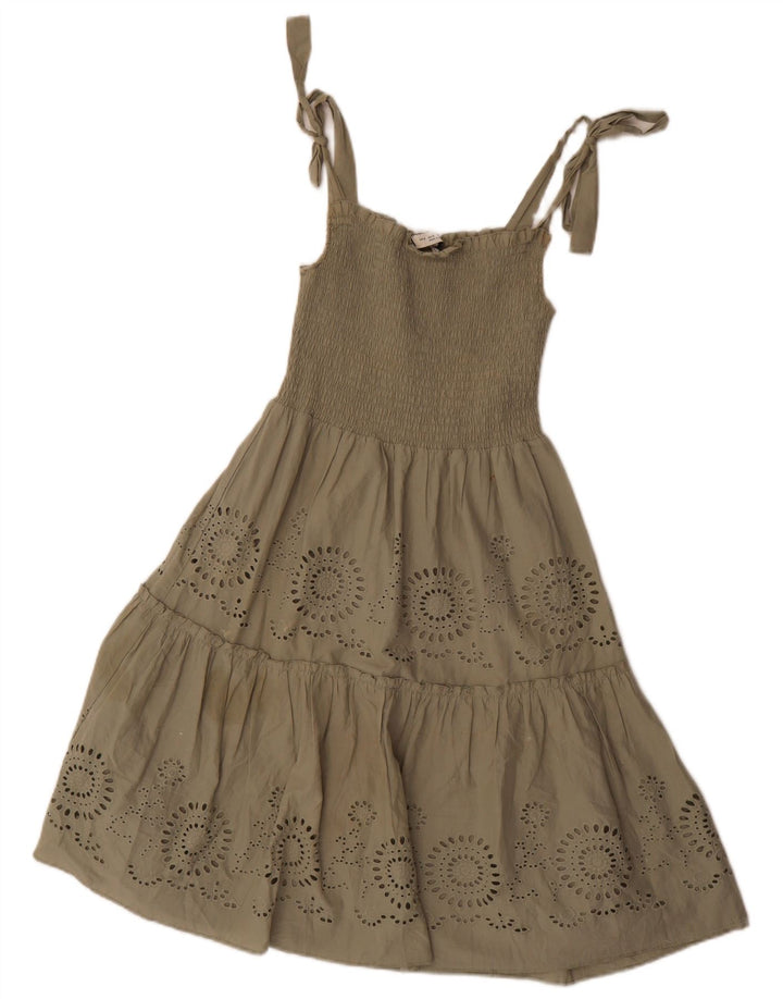 Zara Γυναικείο Sundress UK 8 Small Khaki Polyester
