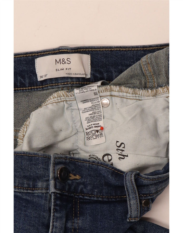 Ανδρικό Slim Jeans Marks & Spencer W36 L31 Blue Cotton