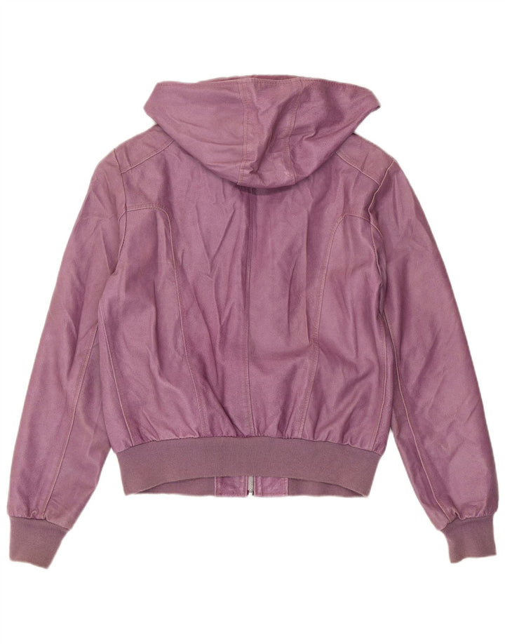 Γυναικείο μπουφάν με κουκούλα BATA AND MORE UK 12 Medium Purple Leather