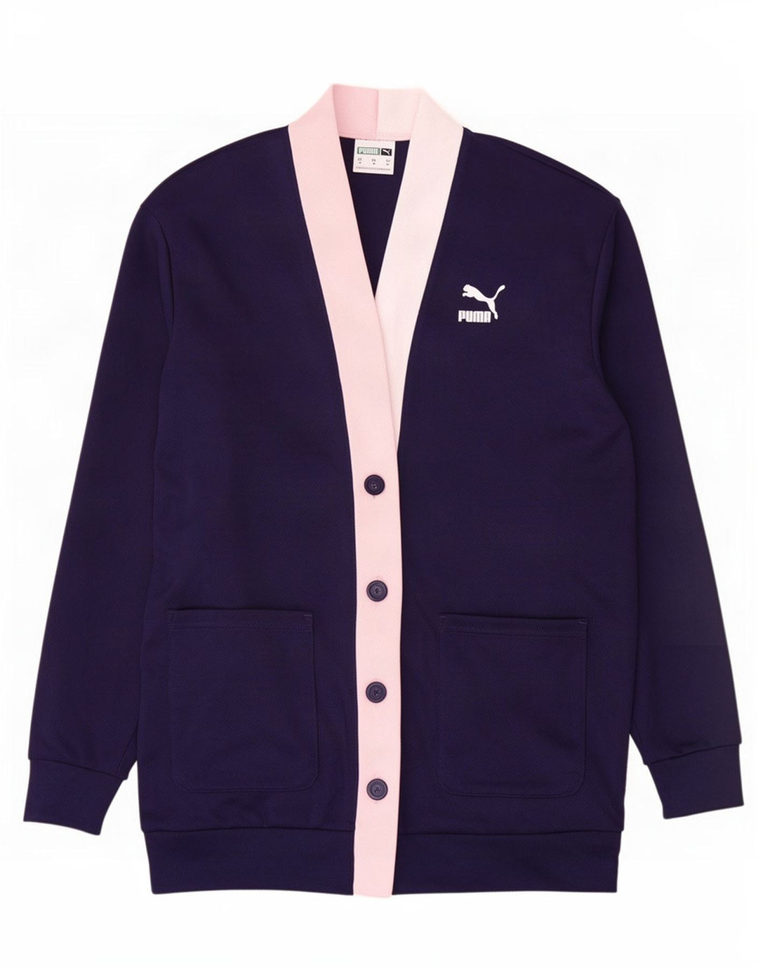 Puma Γυναικεία αθλητική φόρμα Top Jacket UK 14 Medium Navy Blue Colourblock