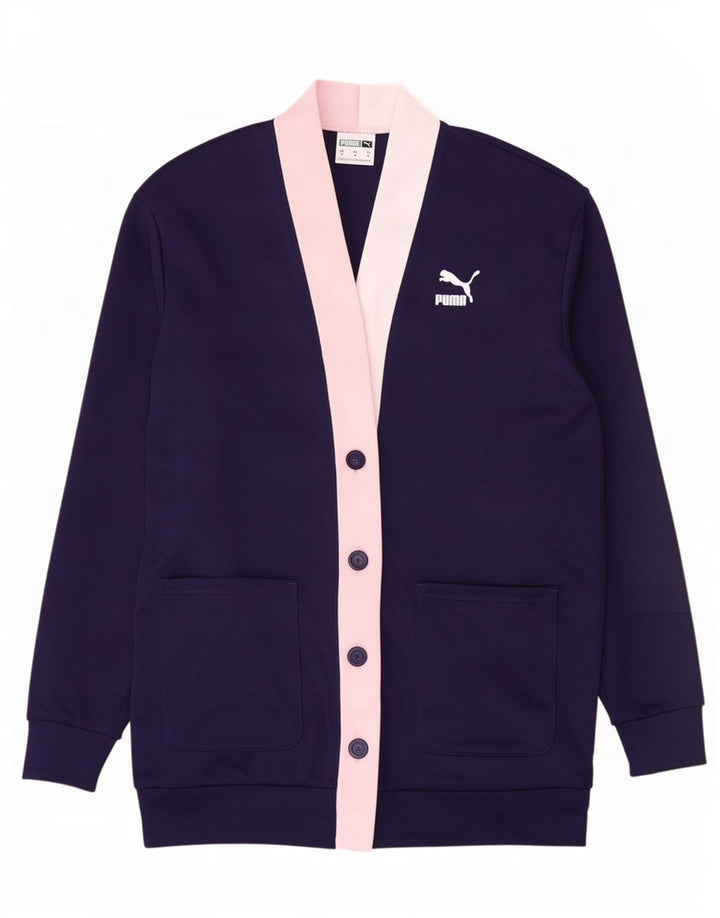 Puma Γυναικεία αθλητική φόρμα Top Jacket UK 14 Medium Navy Blue Colourblock