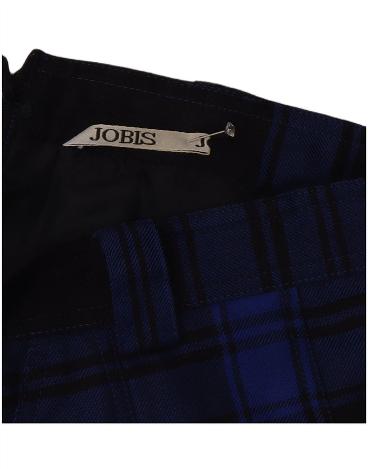 Jobis Γυναικεία φούστα A-Line EU 40 Medium W30 Navy Blue Check Παρθένο μαλλί