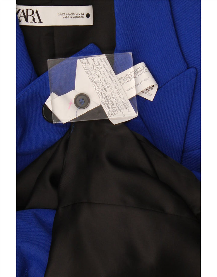 Zara Γυναικείο μπουφάν με διπλό στήθος UK 6 XS Blue Polyester