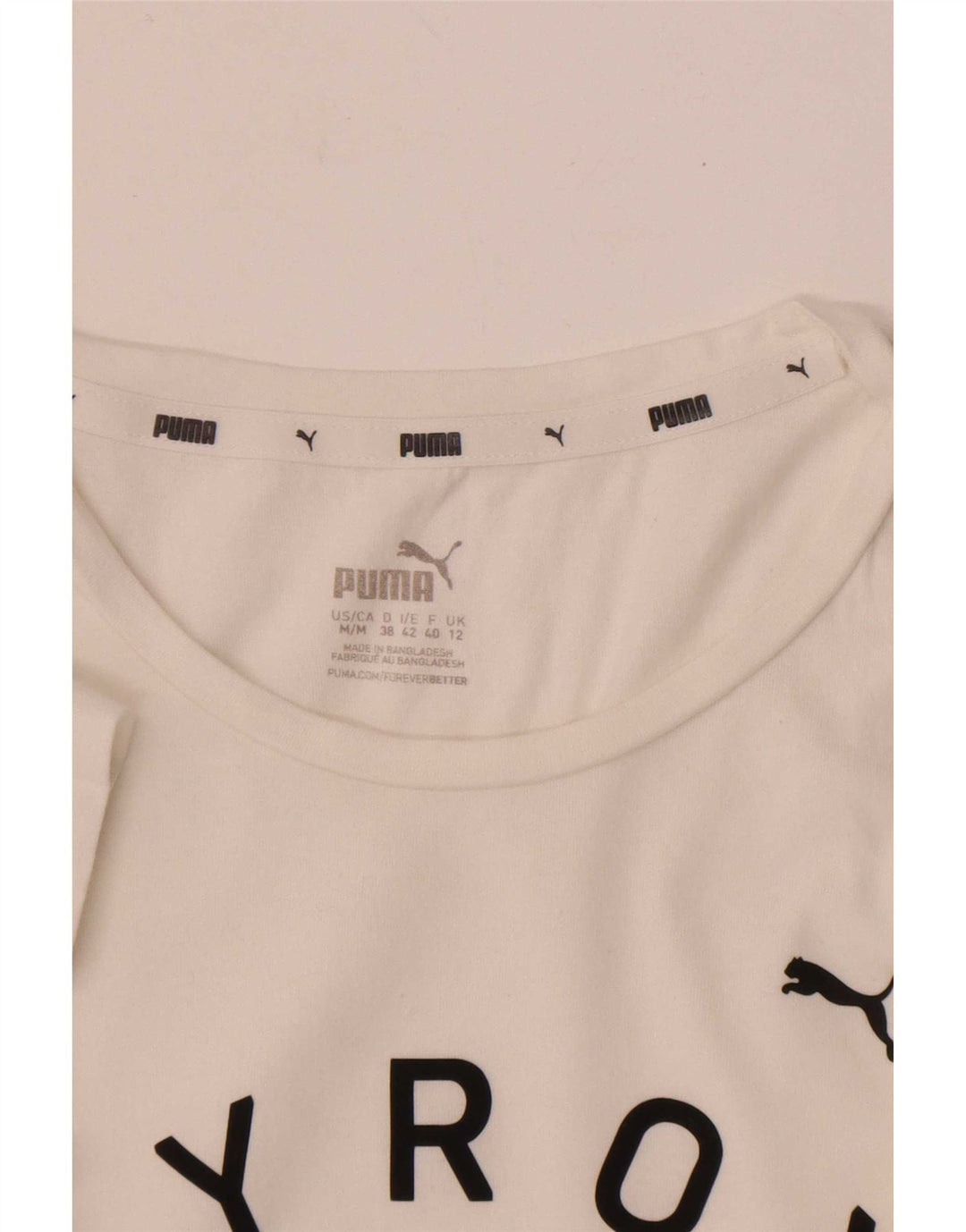 Γυναικείο γραφικό T-Shirt Puma Top UK 12 Medium White