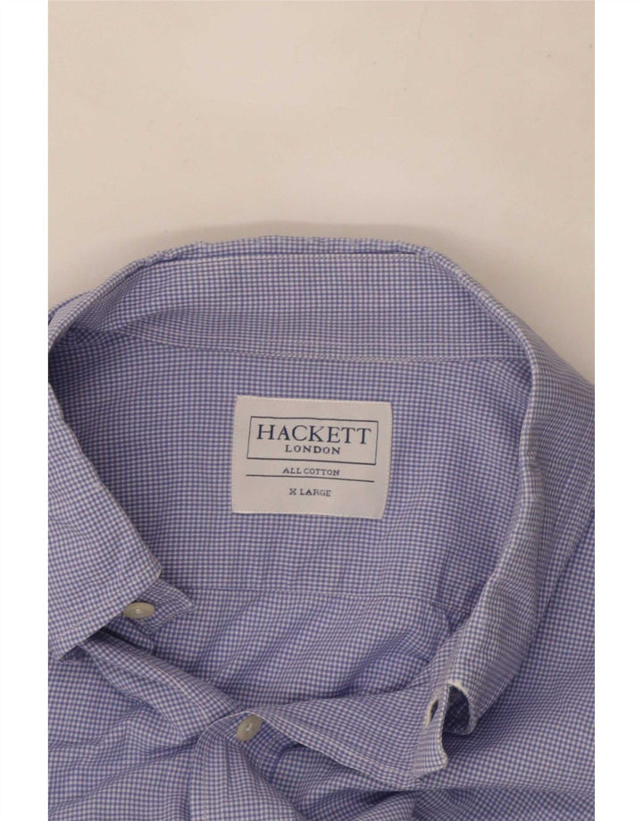 Ανδρικό πουκάμισο Hackett XL Blue Gingham Cotton