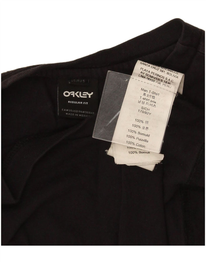 Ανδρικό γραφικό μπλουζάκι Oakley, μικρό μαύρο βαμβακερό