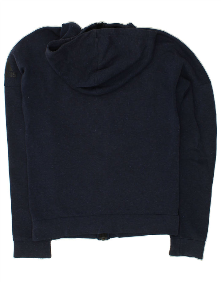 ADIDAS Mens Zip Hoodie Sweater XS Navy Blue Polyester Vintage Adidas and Second-Hand Adidas from Messina Hembry 