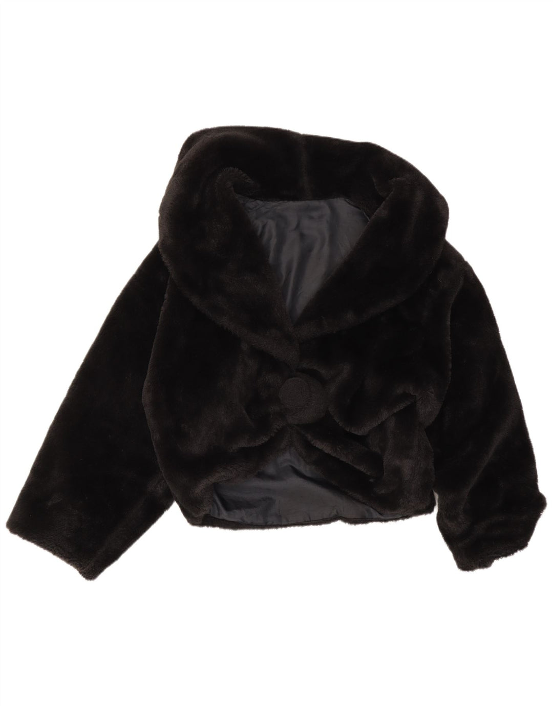 Vintage Γυναικείο Oversized Μπουφάν από Faux Fur UK 16 Large Black