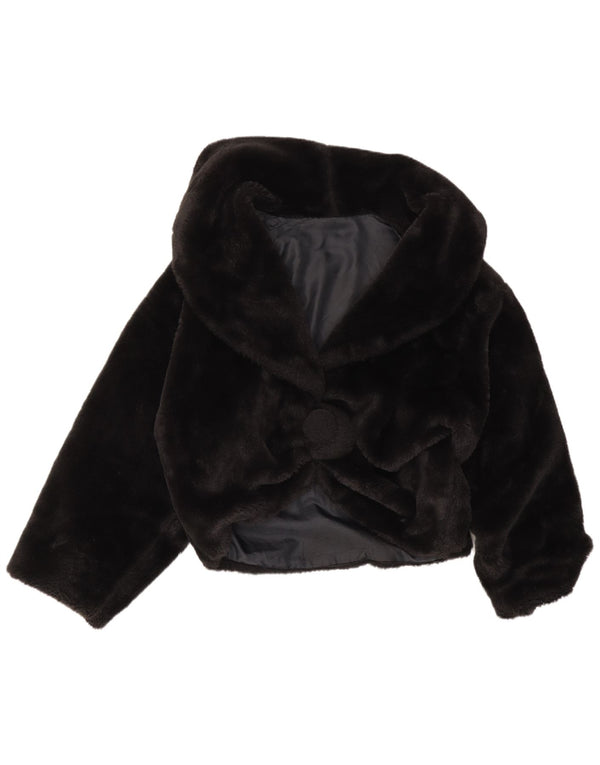 Vintage Γυναικείο Oversized Μπουφάν από Faux Fur UK 16 Large Black