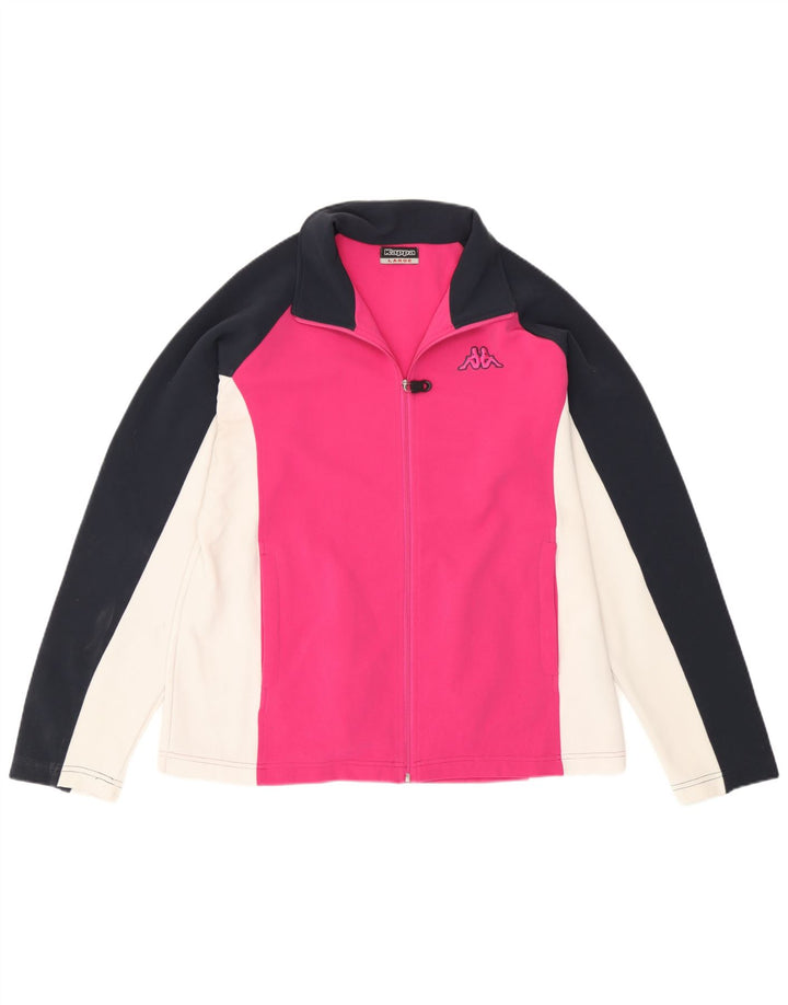 Kappa γυναικεία αθλητική φόρμα Top Jacket UK 16 Large Pink Colourblock Polyester