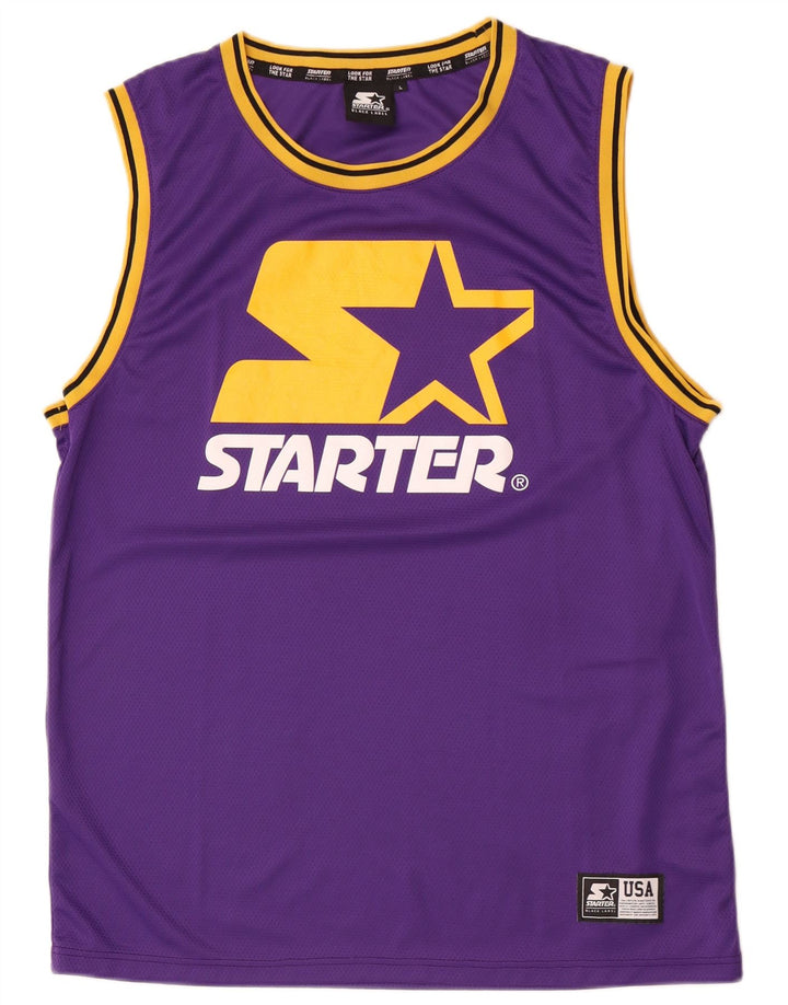 STARTER Ανδρικό γραφικό γιλέκο Top Large Purple Colourblock Πολυεστέρας