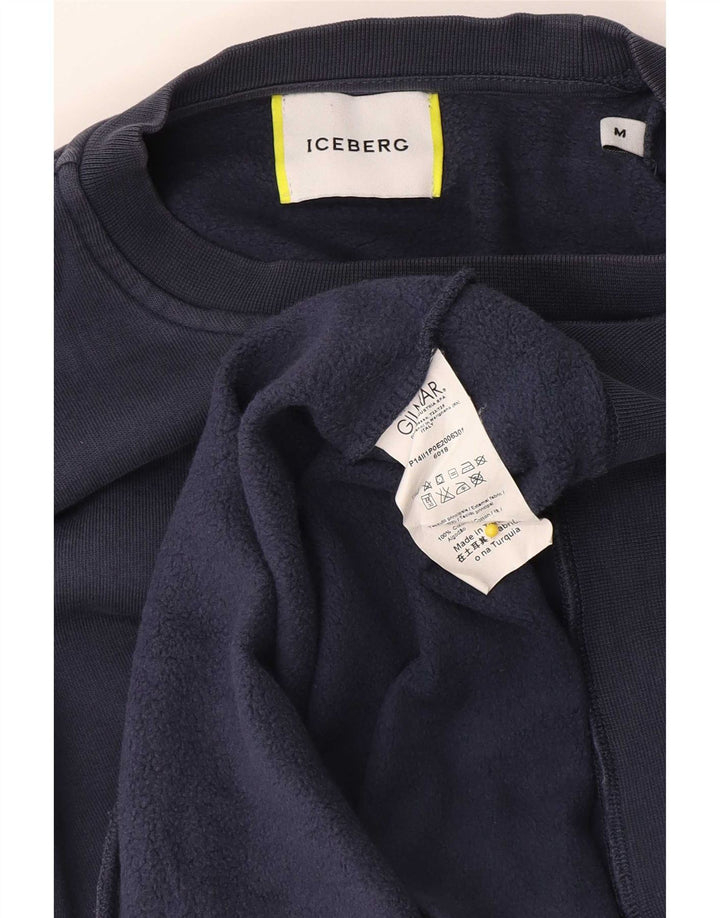 Ανδρικό γραφικό φούτερ Iceberg Jumper Μεσαίο ναυτικό μπλε βαμβακερό