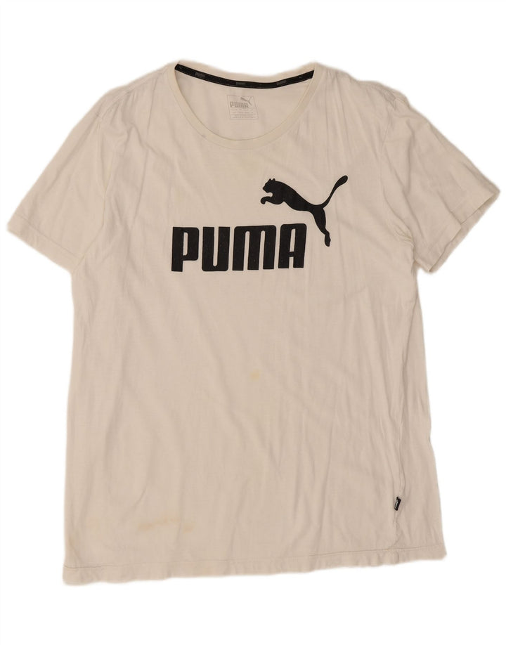 Ανδρικό γραφικό μπλουζάκι Puma Top Medium White