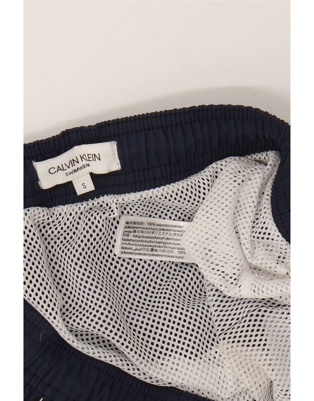 Γραφικό ανδρικό σορτς κολύμβησης Calvin Klein Μικρό Navy Blue Polyester