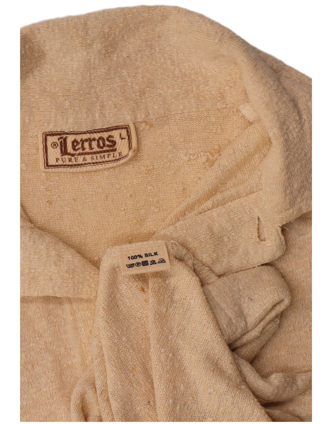 Lerros Ανδρικό κοντομάνικο πουκάμισο polo μεγάλο μπεζ μεταξωτό