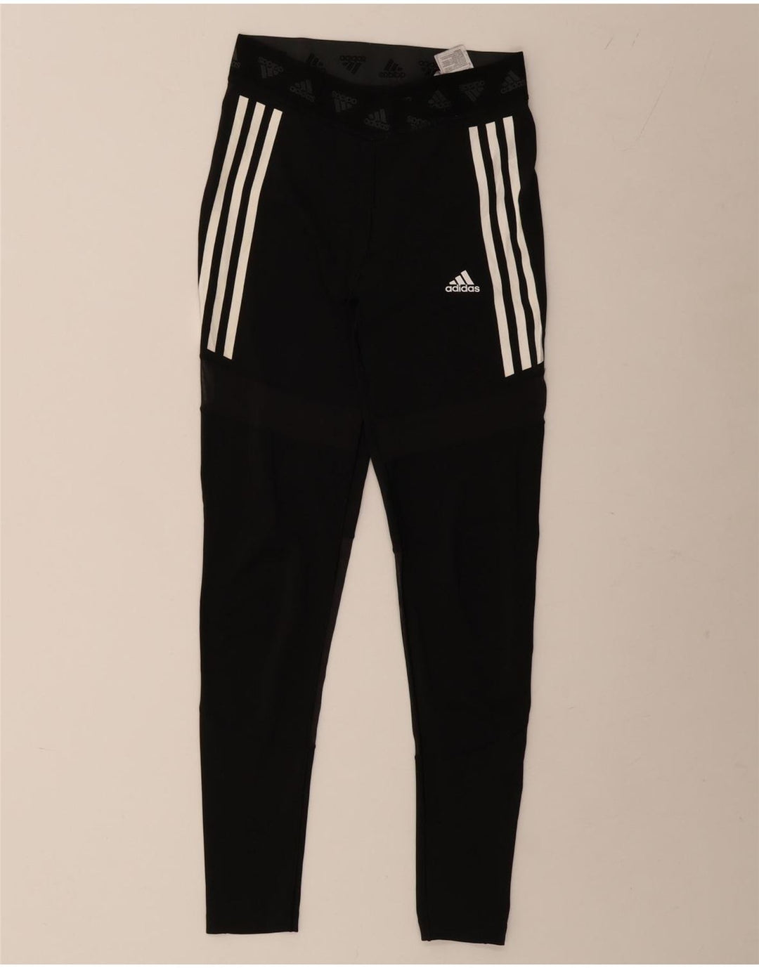 Γυναικεία γραφικά κολάν ADIDAS Aeroready UK 12/14 Μεσαίο μαύρο πολυεστέρα