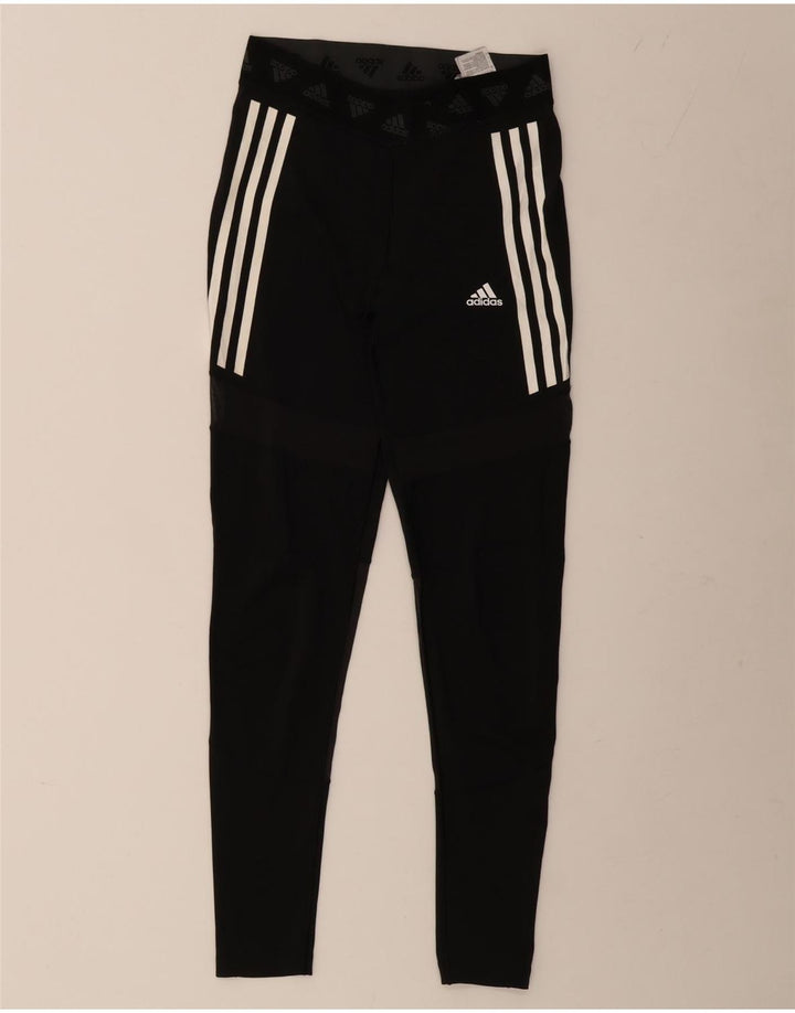 Γυναικεία γραφικά κολάν ADIDAS Aeroready UK 12/14 Μεσαίο μαύρο πολυεστέρα