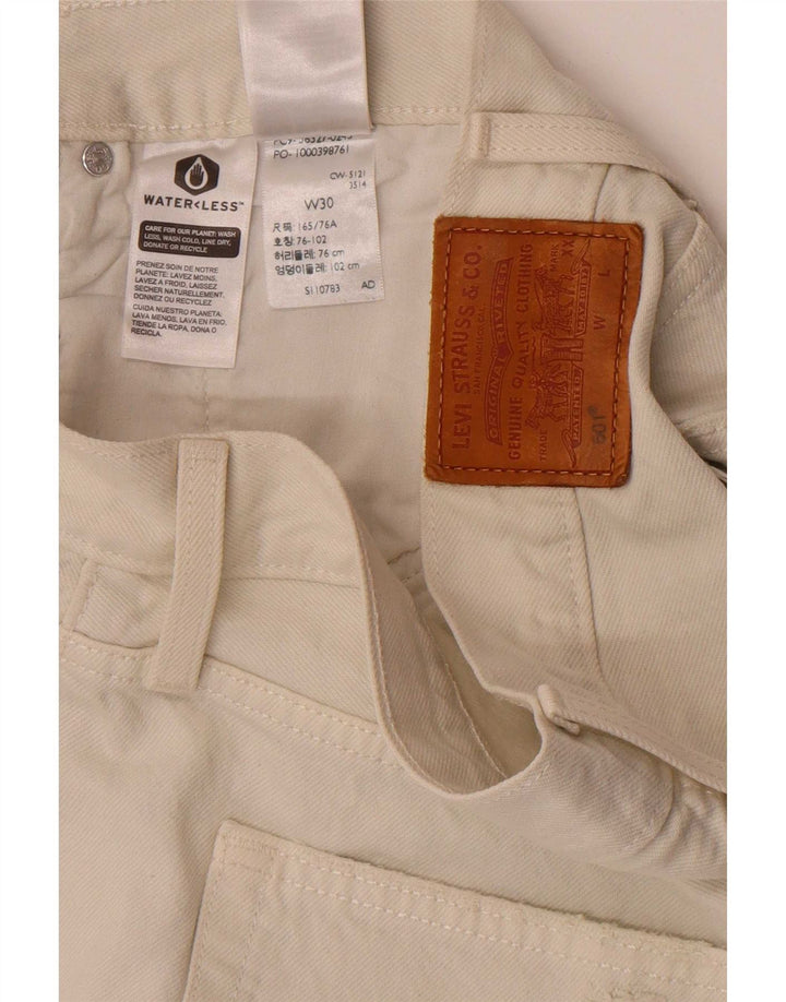 Levi's Womens 501 Distressed τζιν σορτς W30 Βαμβακερό μεσαίο σε ανοιχτό λευκό