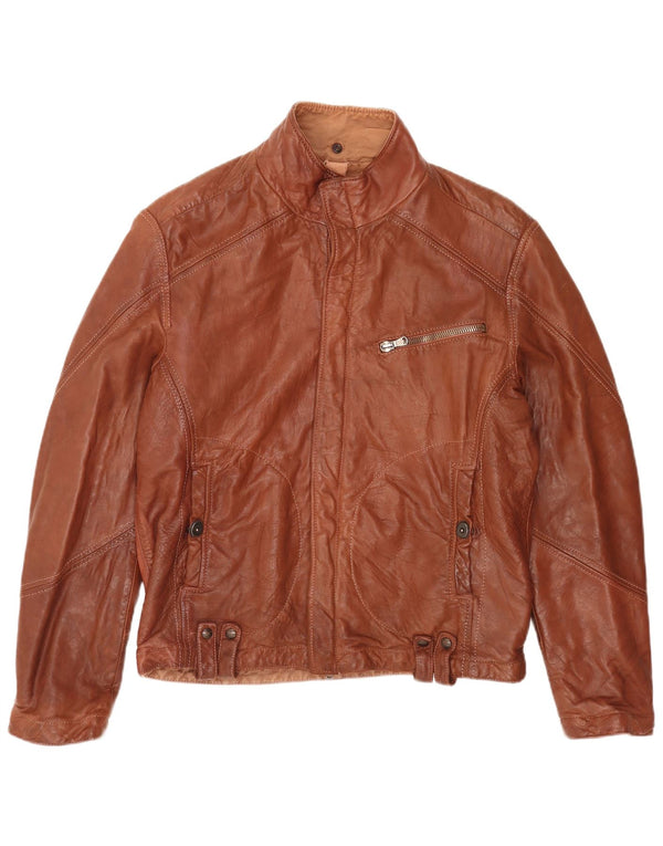 Vintage Ανδρικό αναστρέψιμο Δερμάτινο Μπουφάν UK 40 Large Brown