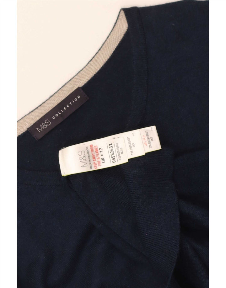 Marks & Spencer Γυναικεία ζακέτα πουλόβερ UK 12 Medium Navy Blue Viscose