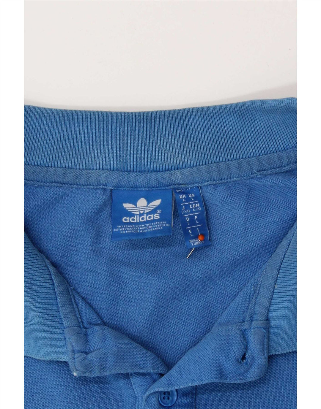 Ανδρικό πουκάμισο Adidas Polo μεγάλο μπλε βαμβακερό