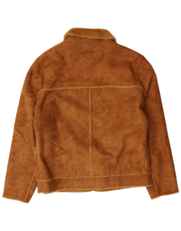 Mauritius Womens Sherpa Suede Jacket UK 18 XL Brown