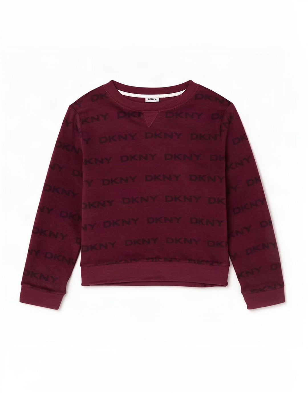 Dkny Γυναικείο Γραφικό Τοπ μακρυμάνικο UK 18 XL Maroon Polyester
