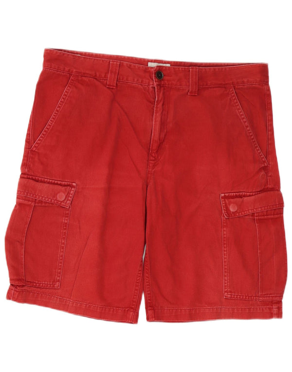 Timberland Mens Cargo Shorts W36 Large Red Cotton