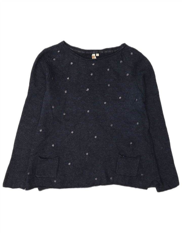 White Stuff Γυναικείο πουλόβερ με λαιμό σκάφος UK 12 Medium Navy Blue Viscose