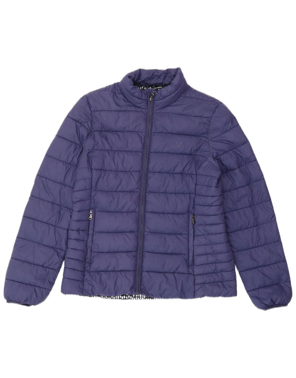 CREW CLOTHING Γυναικείο μπουφάν UK 14 Large Navy Blue Nylon