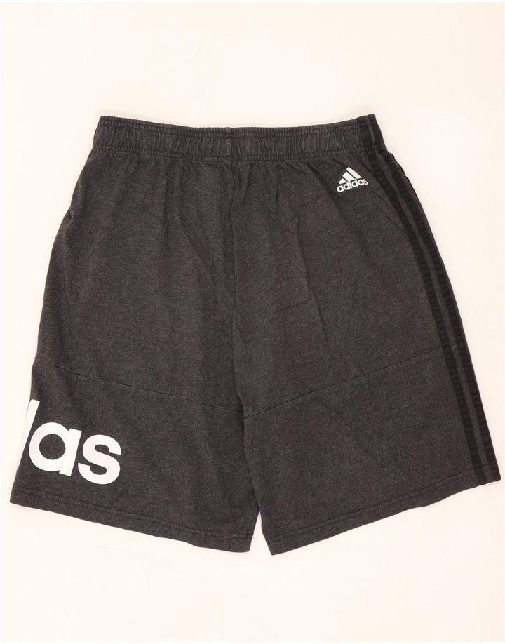 Ανδρικό γραφικό αθλητικό σορτς Adidas μεγάλο γκρι βαμβακερό