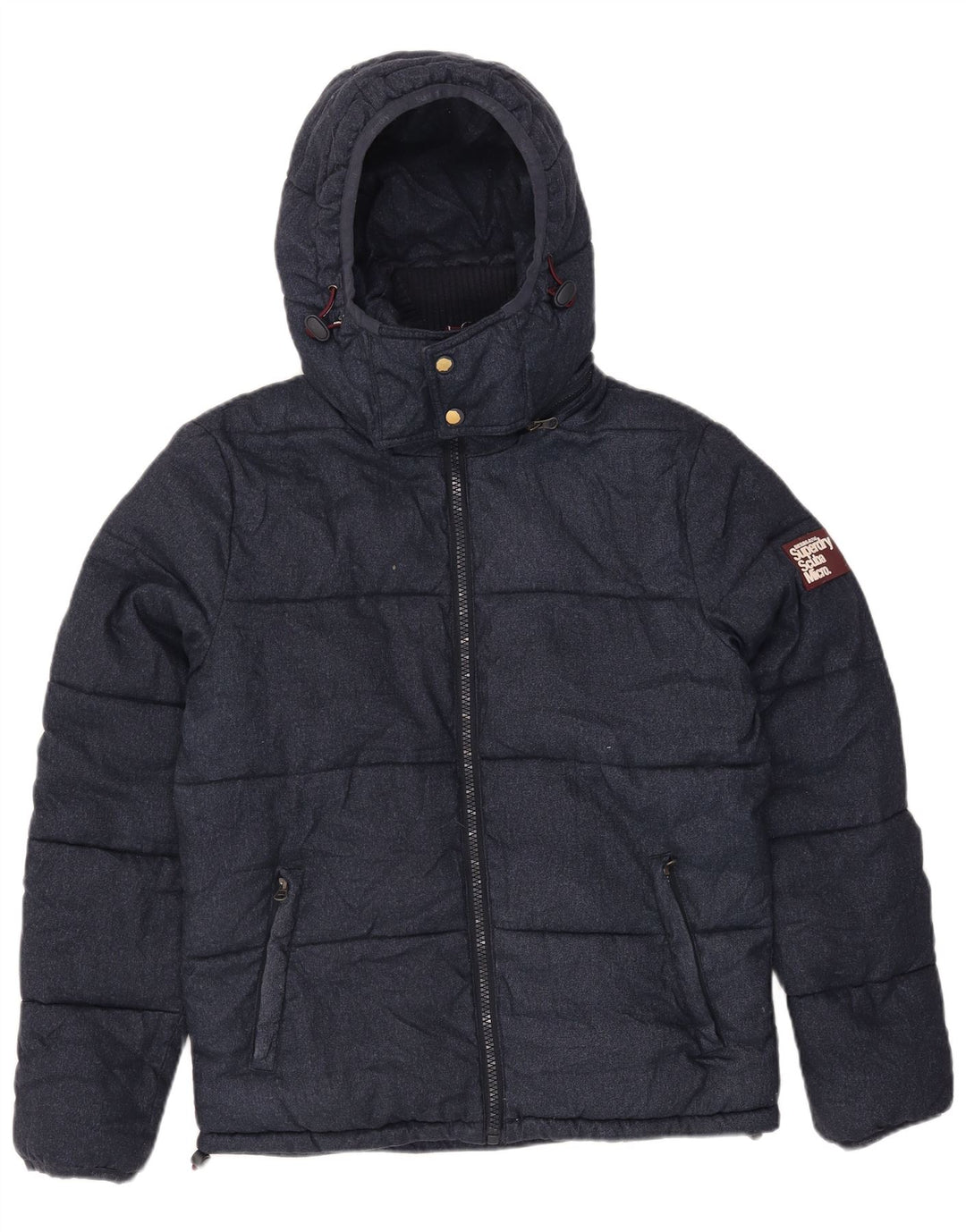 Superdry Ανδρικό μπουφάν με κουκούλα UK 40 Large Navy Blue Polyester