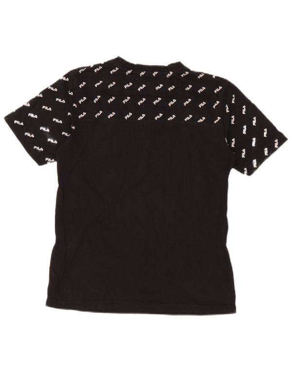 Fila Boys Graphic T-Shirt Top 12-13 ετών Μαύρο βαμβακερό