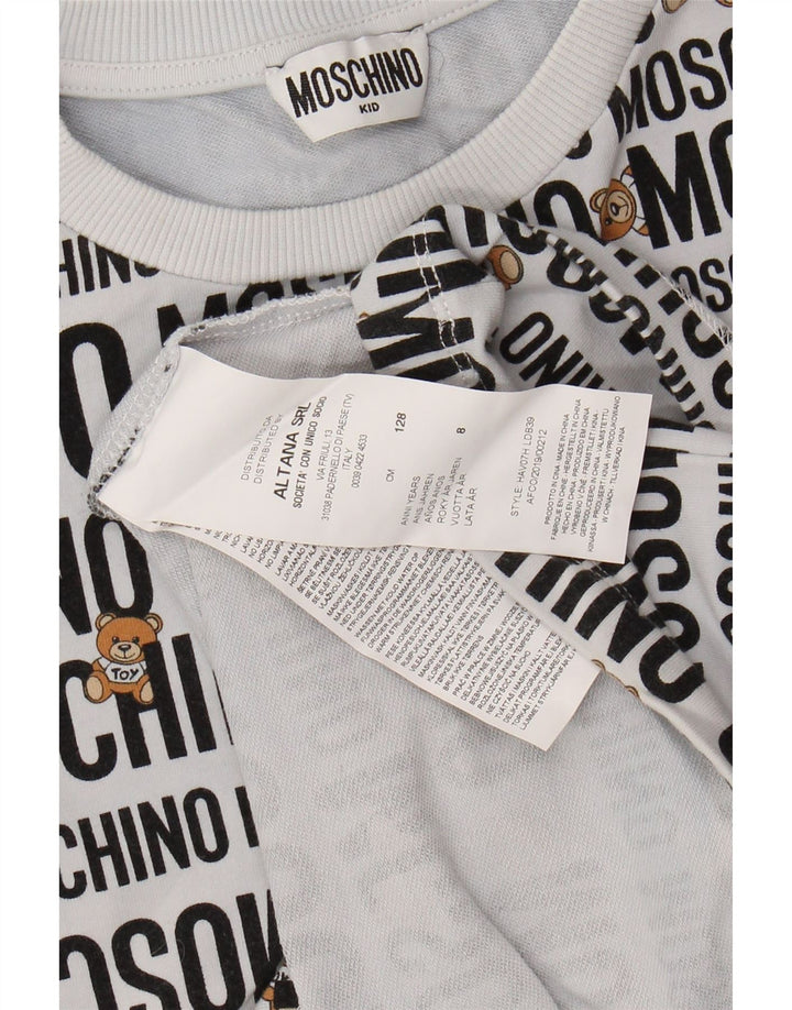Γραφικό T-Shirt για κορίτσια MOSCHINO Τοπ 7-8 ετών γκρι βαμβακερό