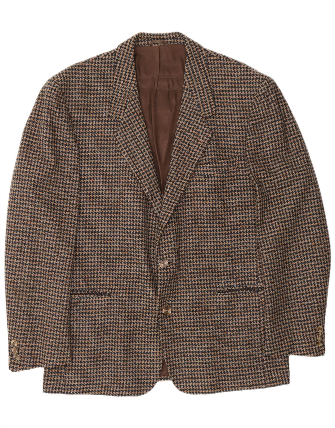 Lanificio Campore Ανδρικό σακάκι σακάκι με 2 κουμπιά UK 40 Large Brown Houndstooth